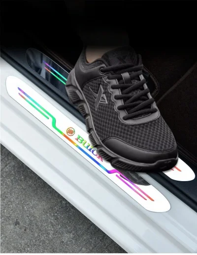 Acrylic mirror laser car welcome door sill strip(4PCS)