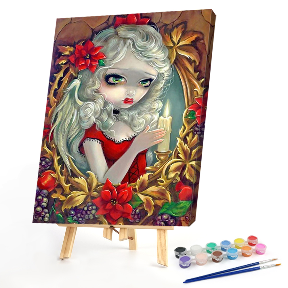 

40*50CM - Paint By Numbers - Girl With Flower, 501 Original