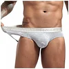 Men's Modal Low Waist Open Hips Underwear Sexy Jockstrap Pure Color Thong