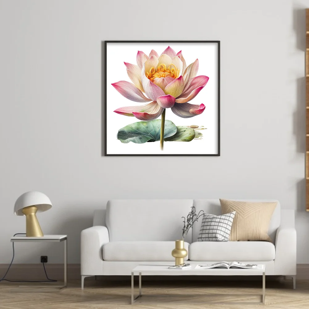 DIY Stamped Cross Stitch 11CT Full Embroidery 40*40cm - Lotus