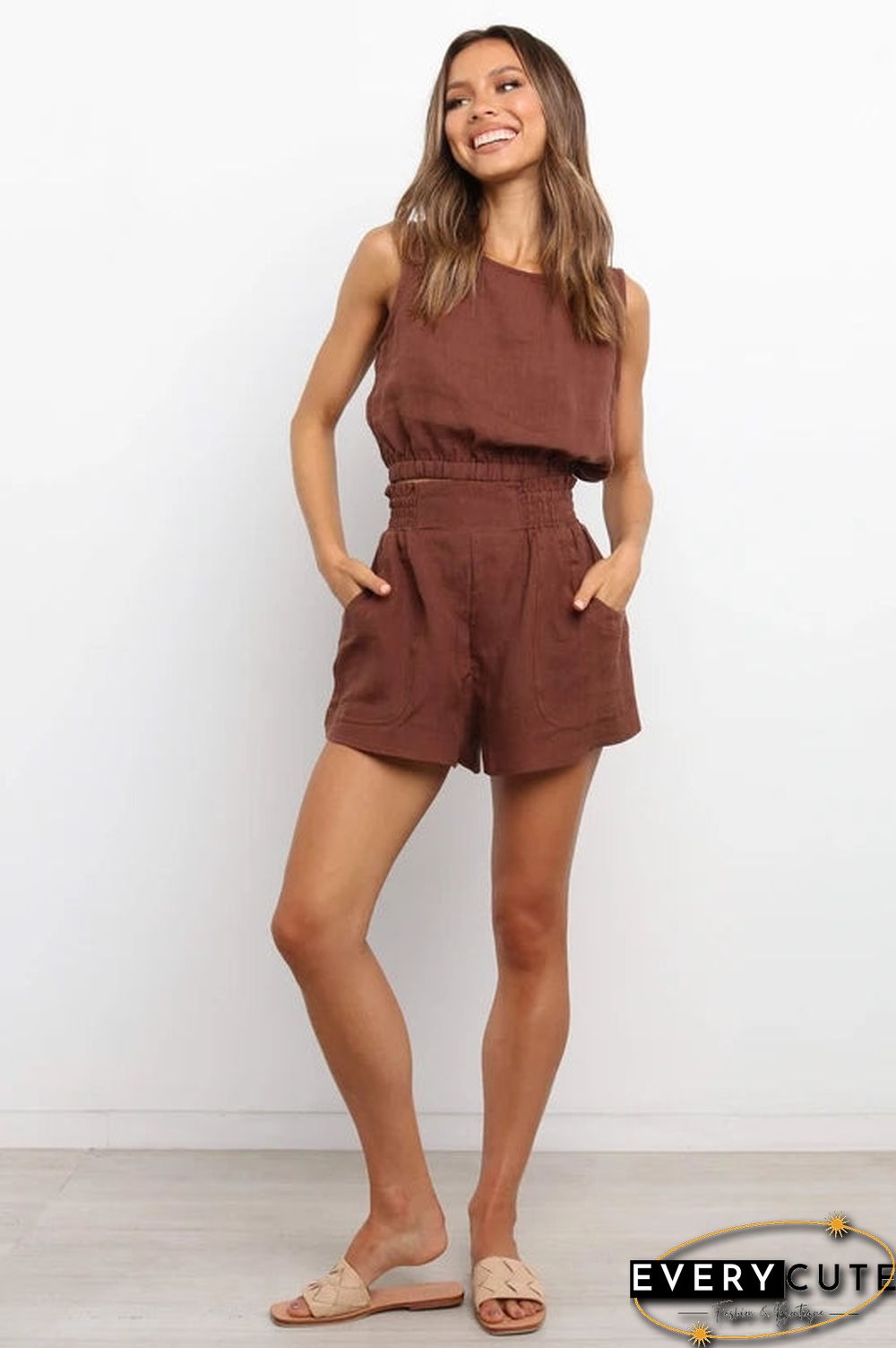 Chocolate Tank Top and Shorts Sets