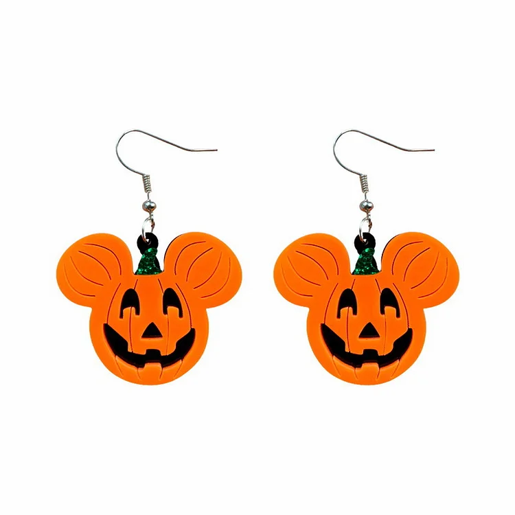 Halloween Ghost Skull Drop Earring Ghost Devi Mouse Cartoon Animal Head Pendant Dangle Earring for Women Girl Funny Jewelry  