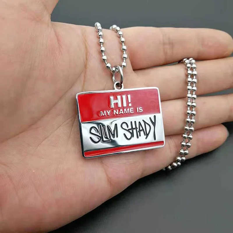 Slim Shady Titanium Steel Square Shape Pendant Necklace-VESSFUL