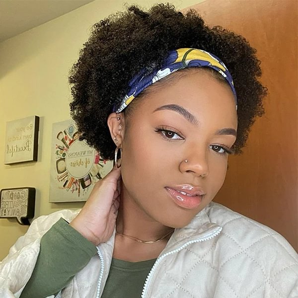 🔥Hot| 150% Density Lace Glueless Short 4C Hair Headband Wig (Get Free Trendy Headbands) US Mall Lifes