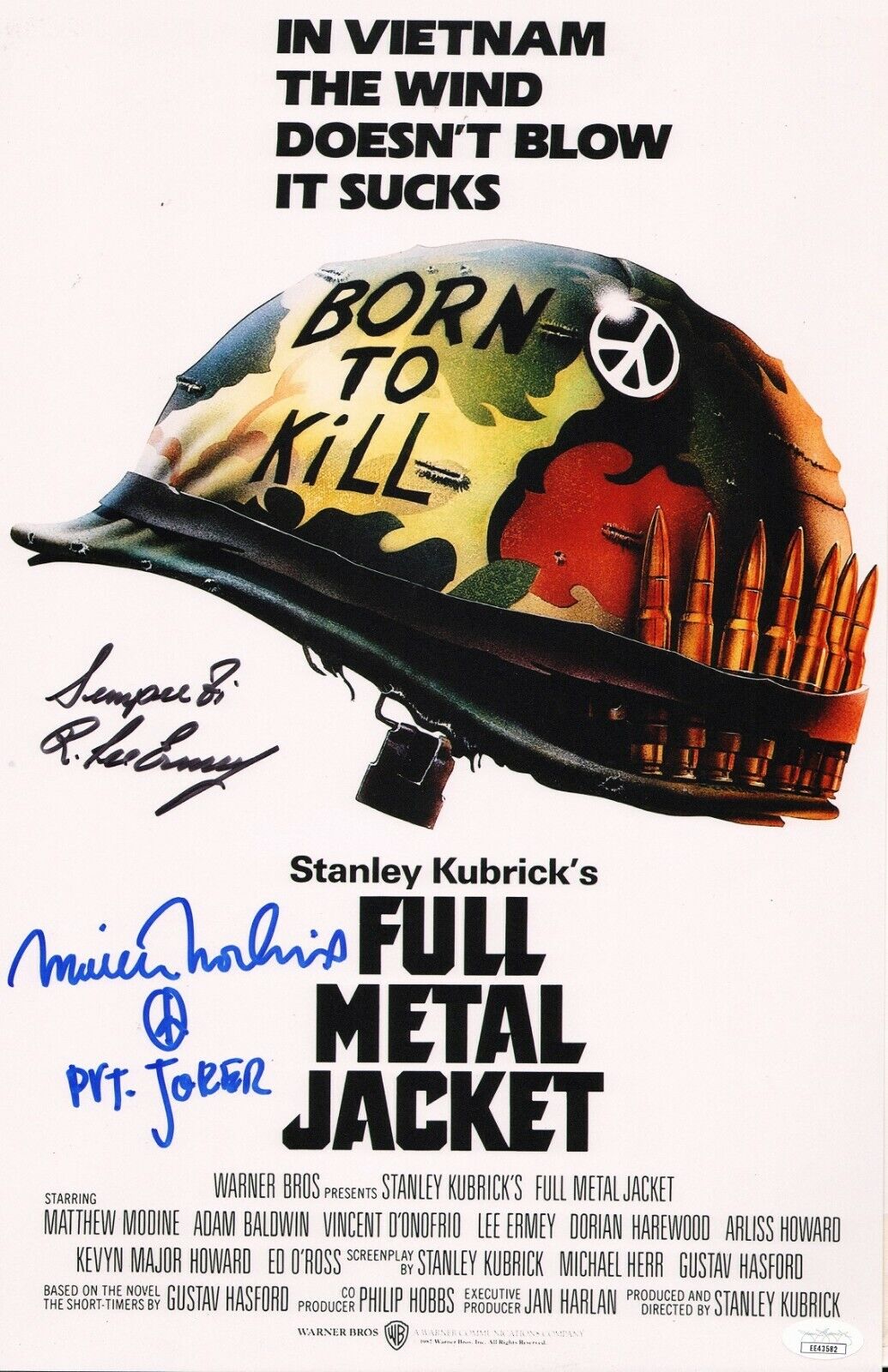 MATTHEW MODINE & R.LEE ERMEY Hand-Signed FULL METAL JACKET 11x17 Photo Poster painting JSA COA