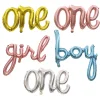 10PCS Baby Boy Girl 1 Years Old Birthday Aluminum Film One Piece Balloons Party Celebration Decors