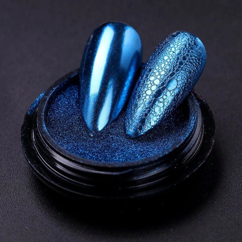 1 Box Rose Sliver Bubble Mirror Powder Metallic Nail Art Glitter iridescent Chrome Dust Sparkling Flakes Pigment Decoration