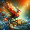 >SALE<5D DIY Full Round Drill Diamond Painting Clouded Bird Kit Home Decor 30x30cm