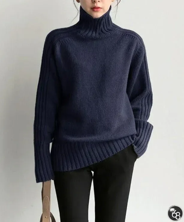 Solid Color Comfortable Loose Long Sleeve Top Temperament Sweater | 168DEAL