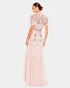 Embellished High Neck Butterfly Sleeve Gown