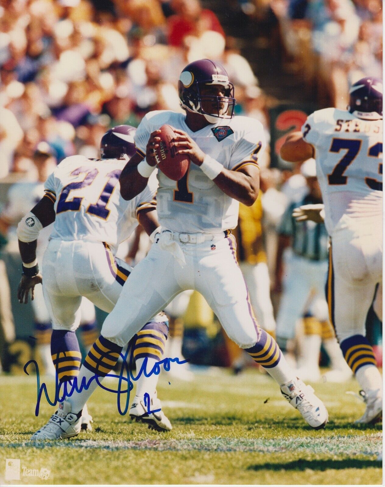 Warren Moon #2 8x10 Signed Photo Poster painting w/ COA Minnesota Vikings