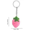 Bead Embroidery - Pink Strawberry Beaded Counted Cross Stitch Ornament Kit for Adults Beginners