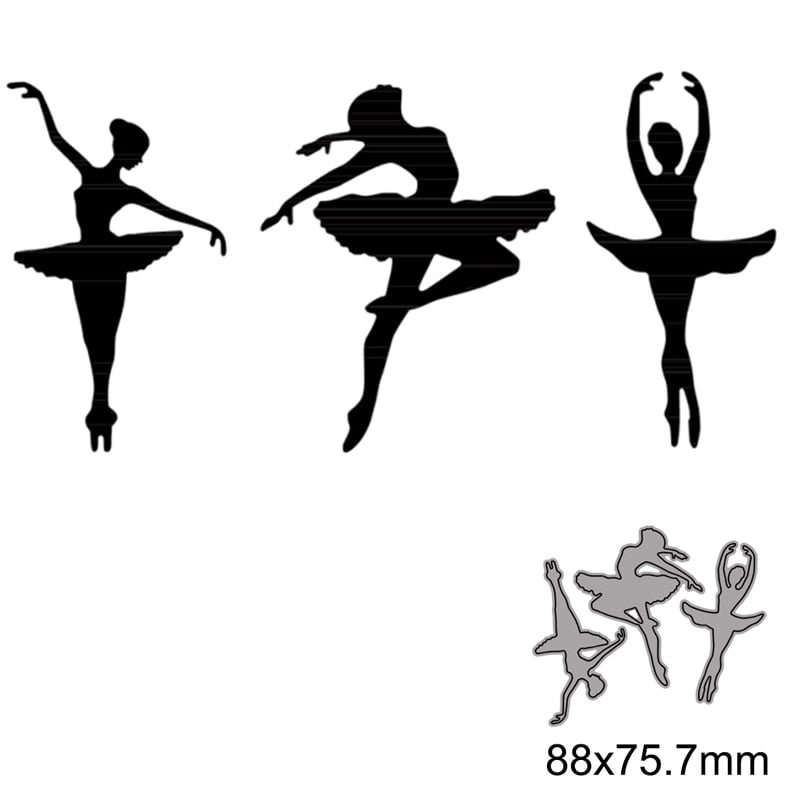 3pcs Graceful Ballerina Metal Cutting Dies for DIY Scrapbook Embossing Album Paper Card Craft Folder Decorative 2021New