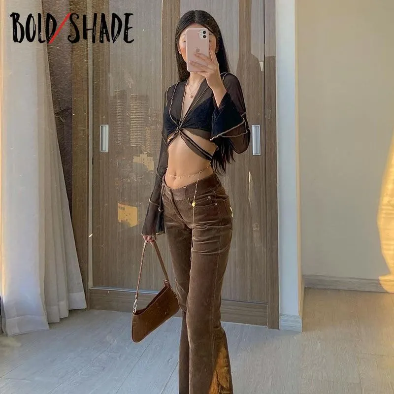 Bold Shade Transparent Sexy V-neck T Shirt Long Sleeve Mesh Indie Soft Grunge Fashion Bandage Crop Tops 90s Vintage Clothes Hot