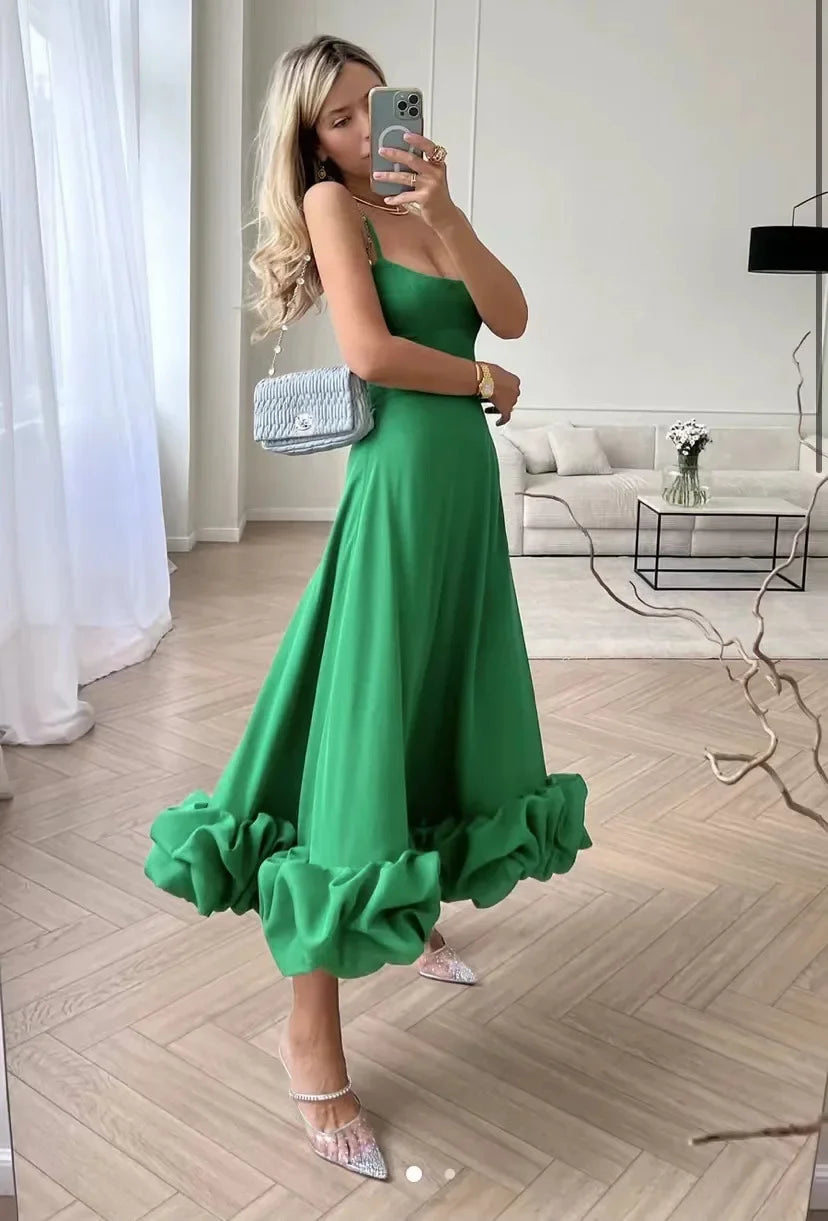 Aiertu Fashion Dress for Women Sexy High Waist Spaghetti Strap Dress for Women U Neck Sleeveless Backless Elegant Party Formal Dress Aiertu