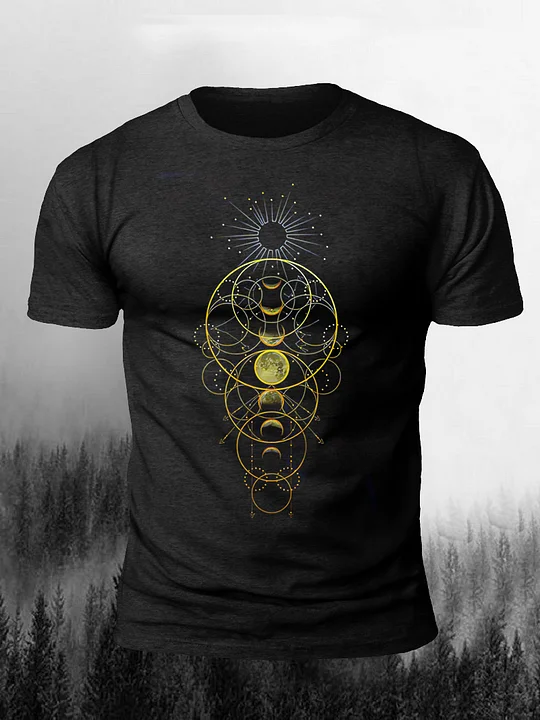 Yonititeee Mens Geometry Pattern Breathable Slim Fit Casual