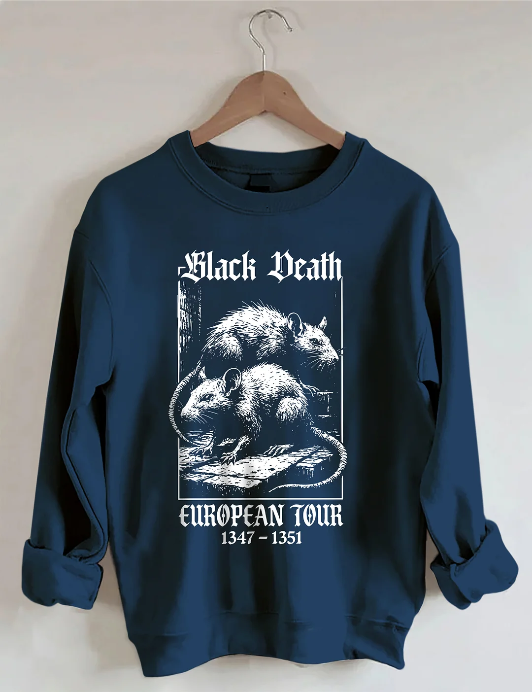 Black Death European Tour 1347- 1351 Vintage Graphic Sweatshirt