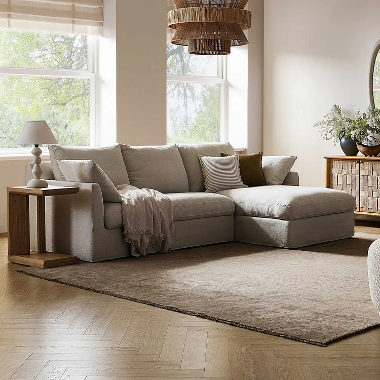 Agnes Slipcover Storage Chaise Sectional Sofa