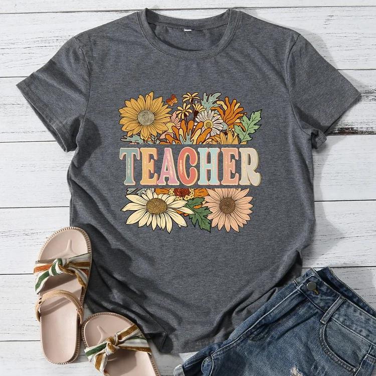Teacher Round Neck T-shirt-0025910