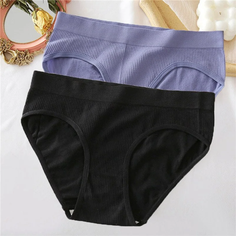 1/2PCS Seamless Panties Women Underwear Sexy Briefs Female Underpants Ladies Panties Intimate Lingerie Solid Color Girls Pantys