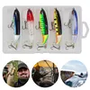 5pcs Fishing Lures Whopper Popper Artificial Bait with Rotating Tail Crankbait