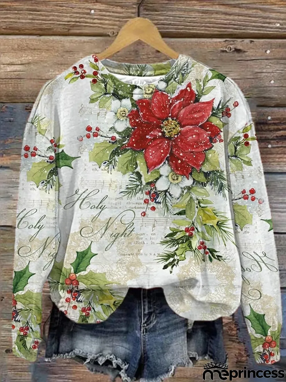 Women's Vintage Christmas Print Sweatshirt