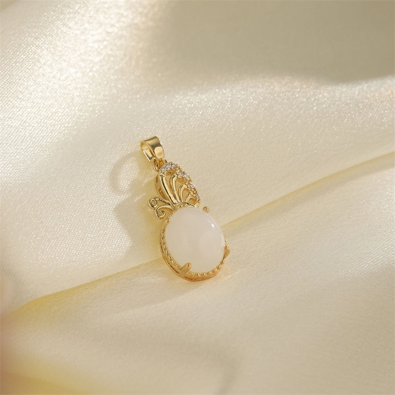 1 PCS/Package Hole 10mm+ Copper Zircon 18K Gold Plated Heart Shape Flower Pendant