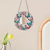 2pcs/set DIY Flowers Hanging Mirror Diamond Art Wall Door Decoration Kit