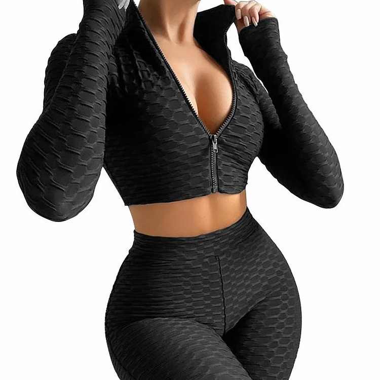 Women's Fitness Long-sleeved Casual Sports Suit