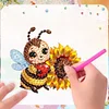 6PCS-Big-Eyed abeille-diamant aimant r&eacute;frig&eacute;rateur