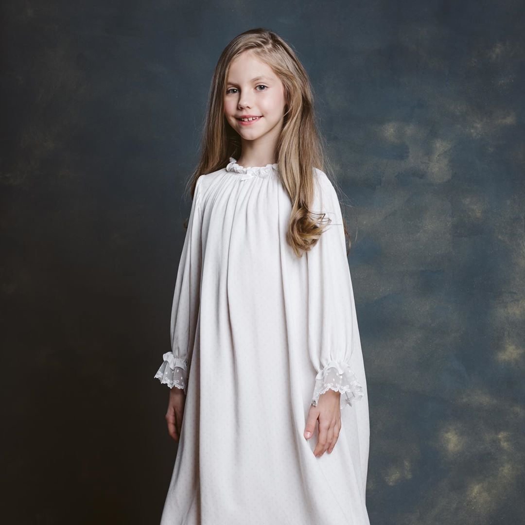 Lovely Girls Princess Nightgown Soft Cotton Sleepwear Kids Toddler Button Nightwear-Pajamasbuy