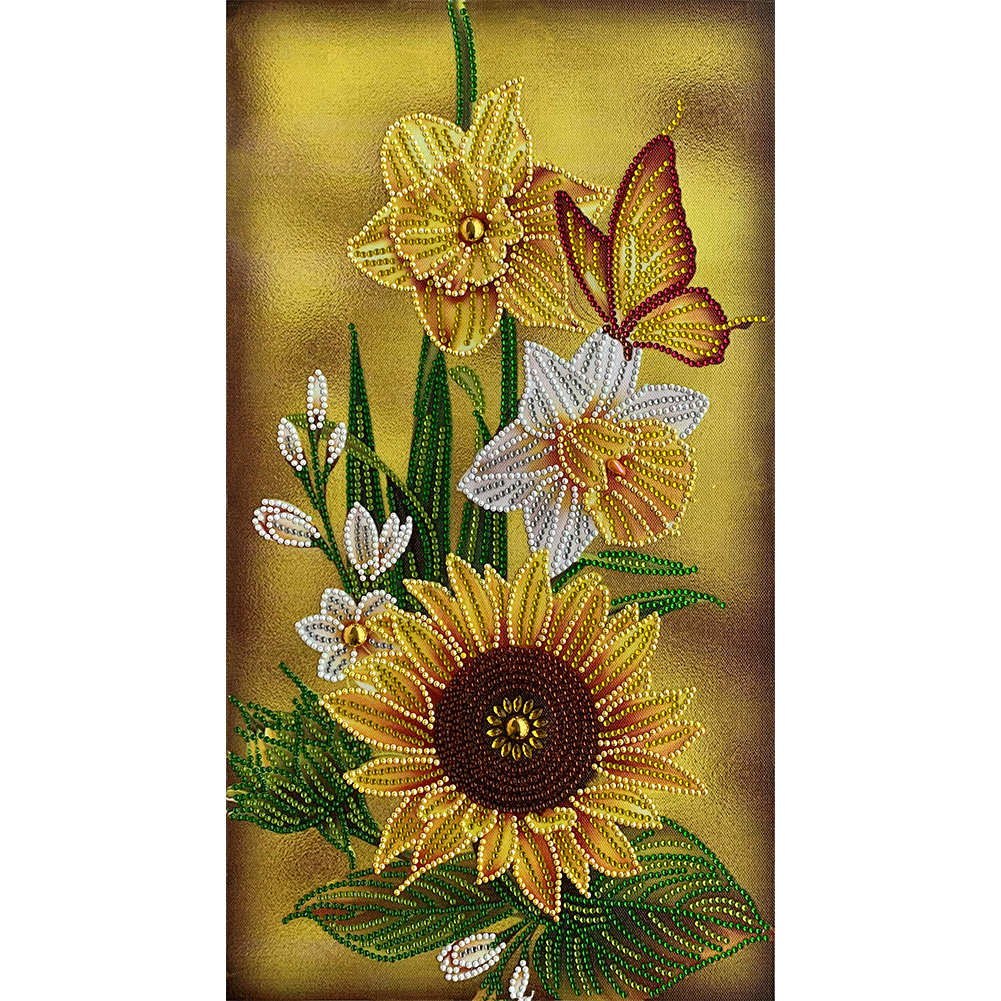 

Sunflower Butterfy - Special Shaped Diamond Painting - 30*50CM, 501 Original