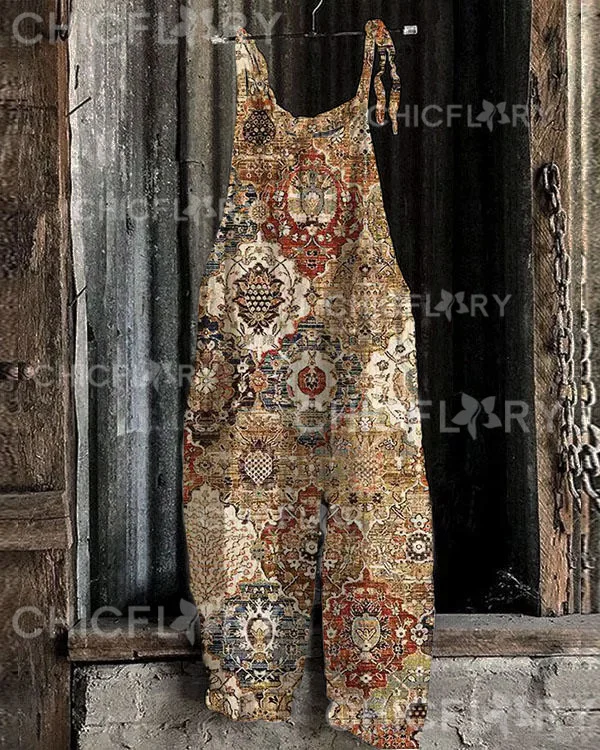 Women's Vintage Check Print Jumpsuit