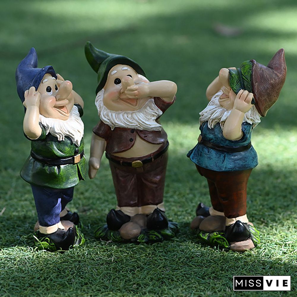 【New】Fairy Resin Statues Miniature Mini Elf Sculpture Dwarf Funny Gnome Statue, Naughty Garden Figurines, For Patio, Yard, Lawn