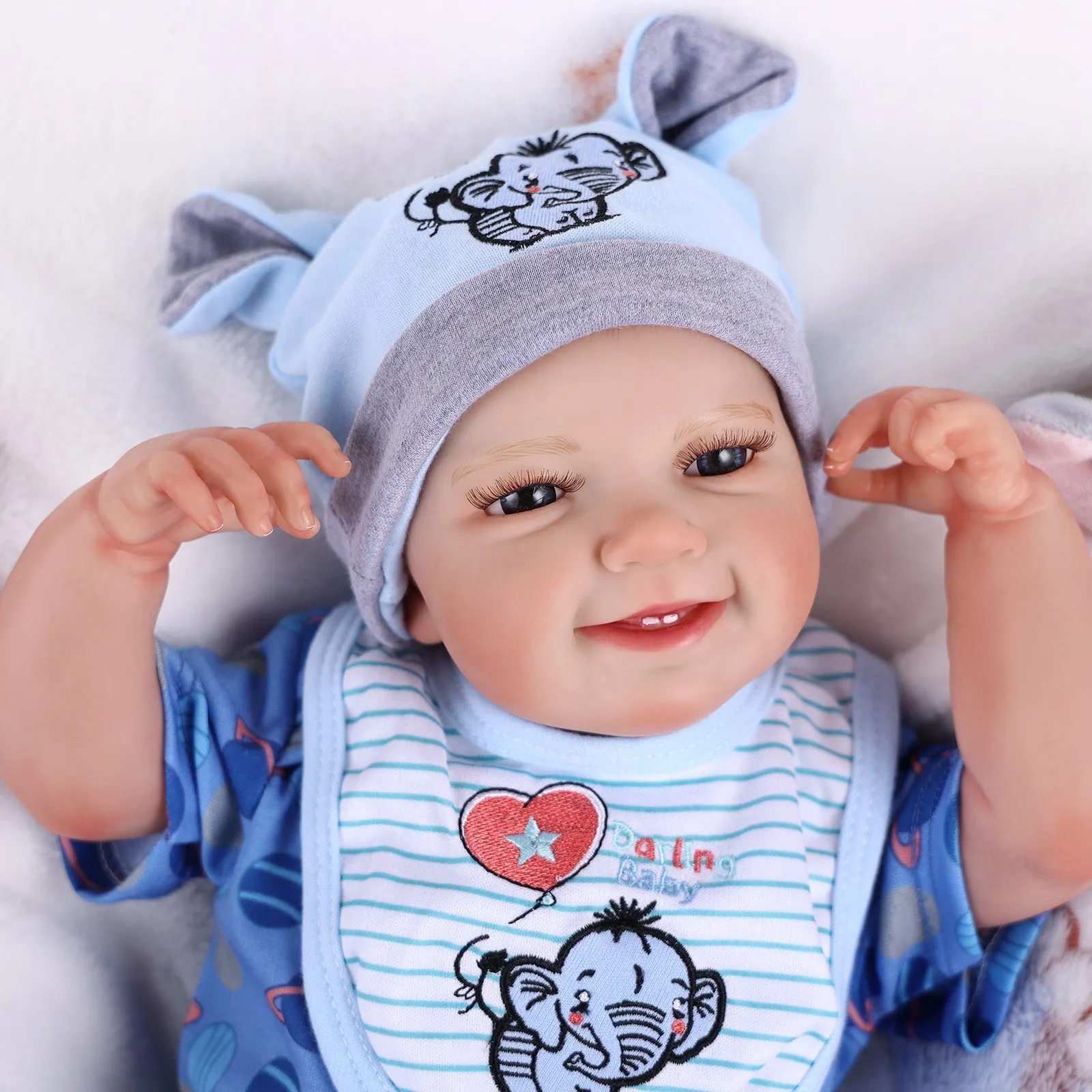 Babeside Smiling Reborn Baby Leen 20'' Little Infant Boy Best Gift for Kids Cloth Body