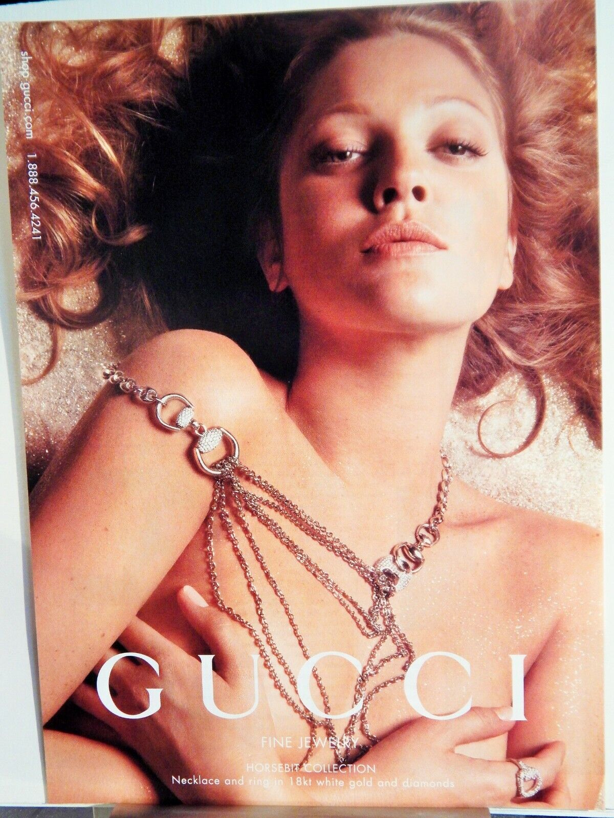 GUCCI HORSEBIT COLLECTION LUXE JEWELRY 2007 VTG Photo Poster painting AD, RARE EPHEMERA