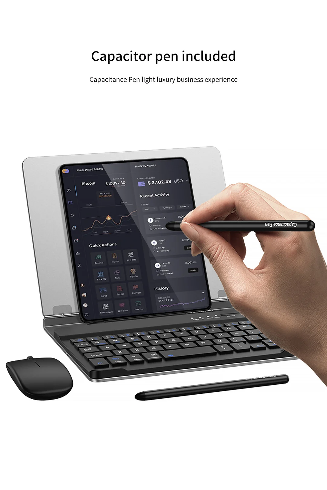 Suitable For Samsung Zfold Mobile Phone Bluetooth Wireless Charging Keyboard Holder Protective Case