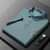 New men's solid color casual high-end polo shirt