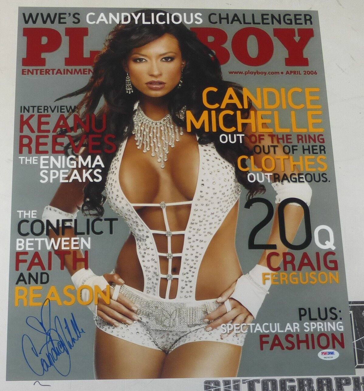 Candice Michelle Signed WWE Playboy 16x20 Photo Poster painting PSA/DNA COA 2006 Magazine Poster