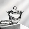 Heat-resistant crystal glass tea set, high-end tea bowls, tea ceremony utensils