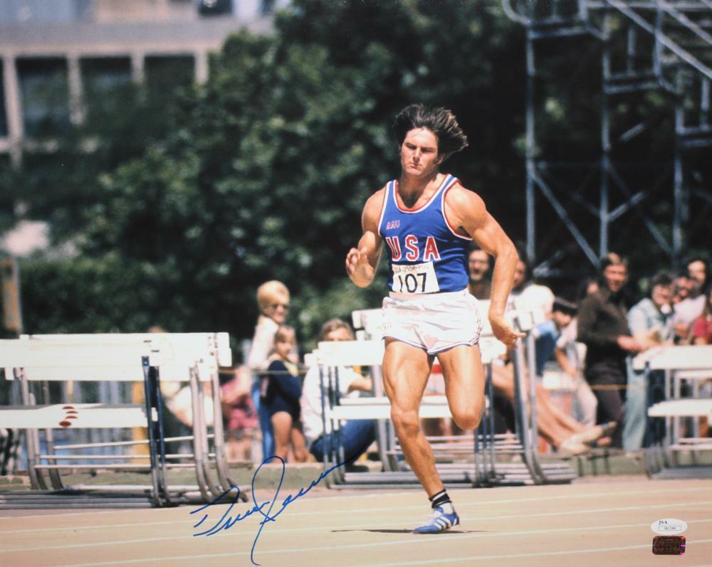 Bruce Jenner Autographed 16x20 Front View Running Photo Poster painting- JSA Authenticated