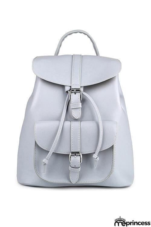 Leather Buckle Backpack