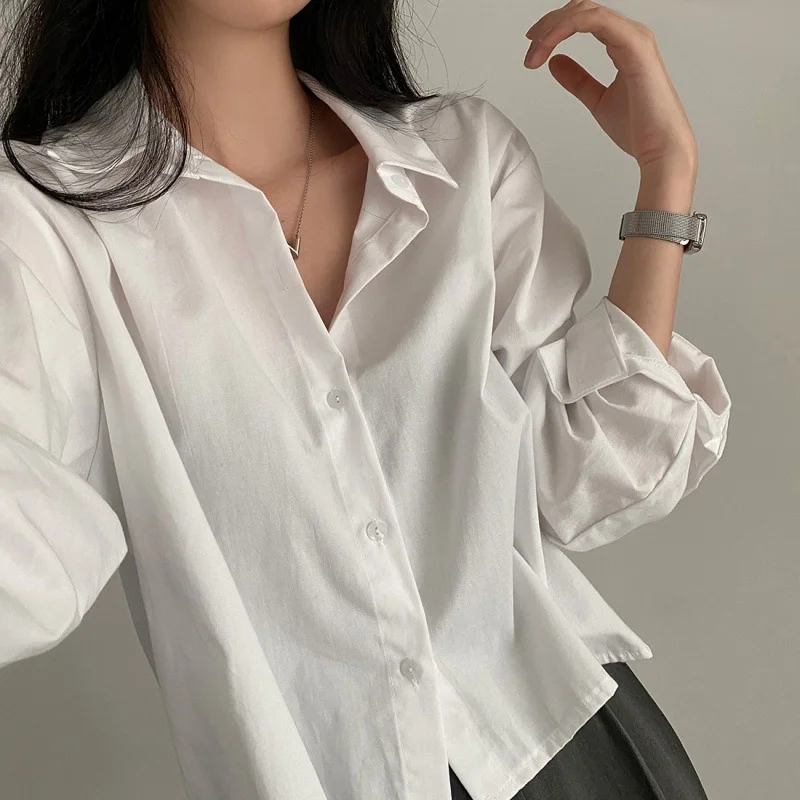 Uveng Uveng Chic Vintage Clip Fashion Design Sense Small Single-L Daughter Shirt Short Blouse