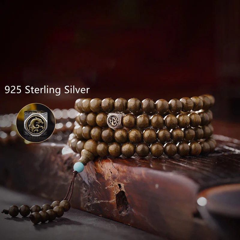 Agarwood Amber Red Agate 108 Mala Beads 999 Gold Brunei Heart Sutra Strength Meditation Bracelet