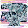 Partial Drill 5D Diamond Painting Kit Skull Abstract 30x30cm(Lily Skull)