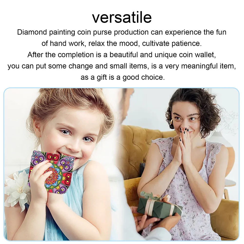 5D DIY Mandala PU Partial Special Shaped Diamond Painting Wallet Gifts for Women