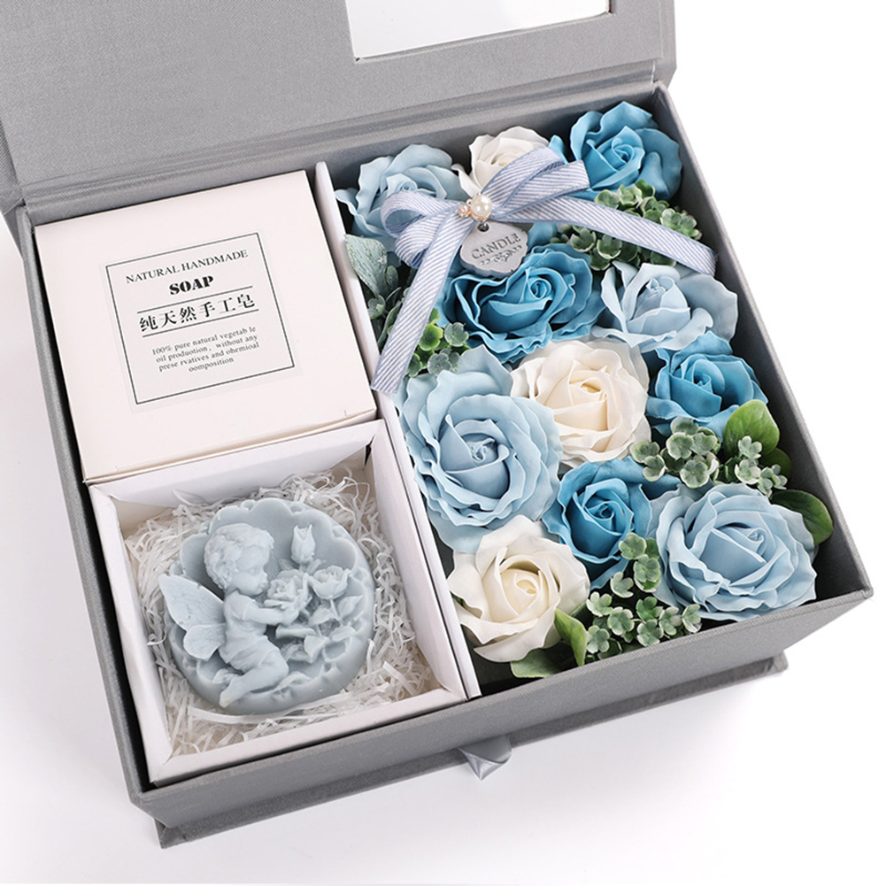 

Valentines Day Scented Soap Rose Artificial Fragrant Flower Gift Box, Blue, 501 Original
