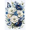 (US Only)Full Embroidery cotton Thread 11CT Printed Flower Cross Stitch Kit 40x60cm