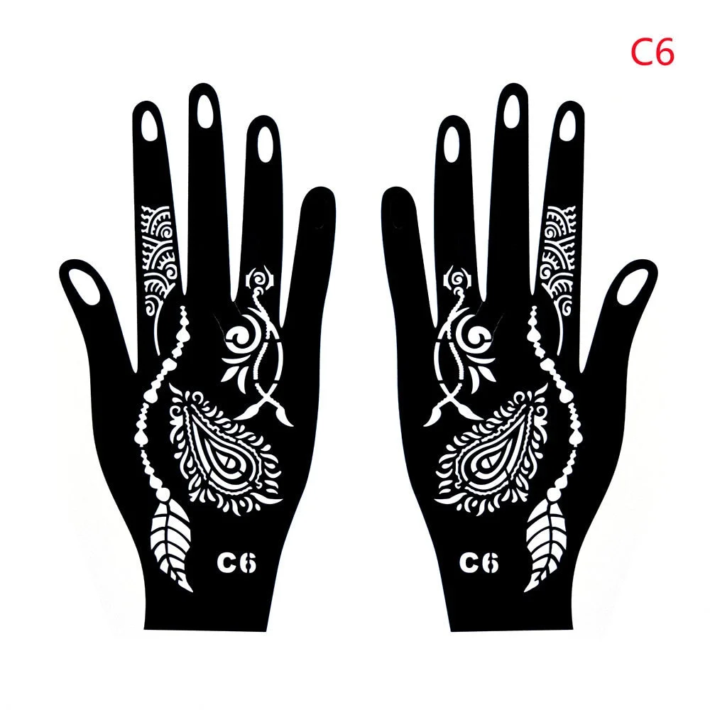 1PC Multiple Professional Henna Stencil Temporary Hand Tattoo Body Art Sticker Template Wedding Tool India Flower Tattoo Stencil