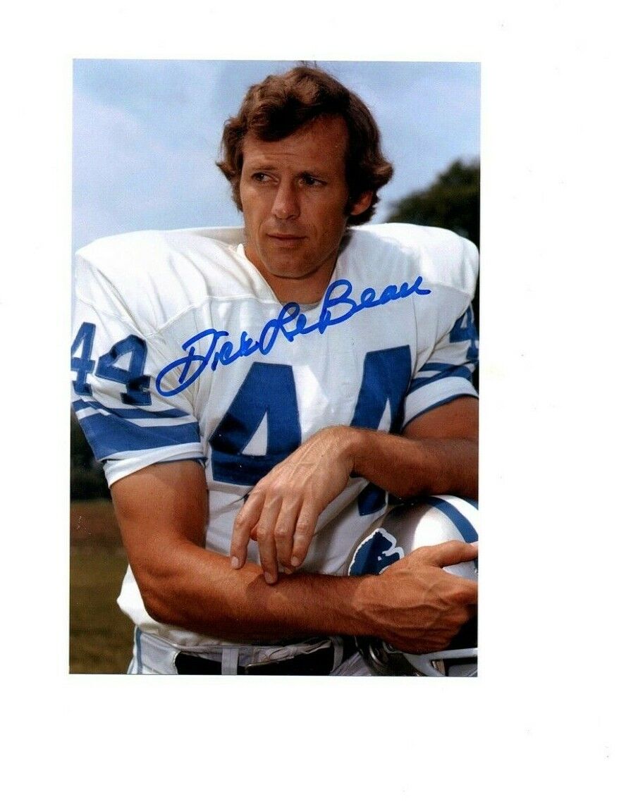 Dick LeBeau signed football 4x6 Photo Poster painting Steelers Detroit Lions HOF Ohio State NFL